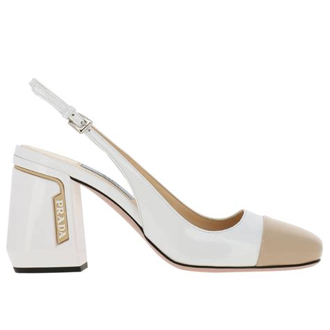 prada shoes all white|Prada flat heel shoes.